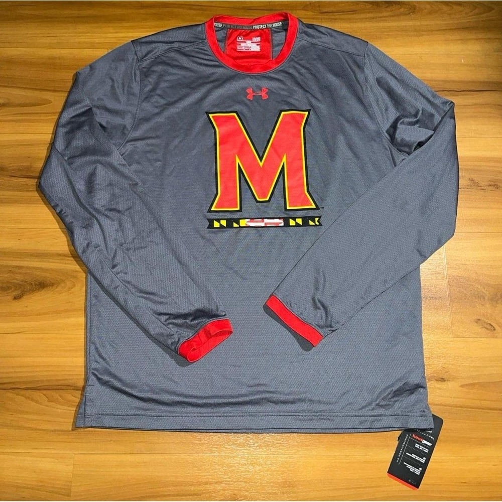 Nwt Under Armour Maryland Terps Loose‎ Fit Active Performance Long Sleeve Top